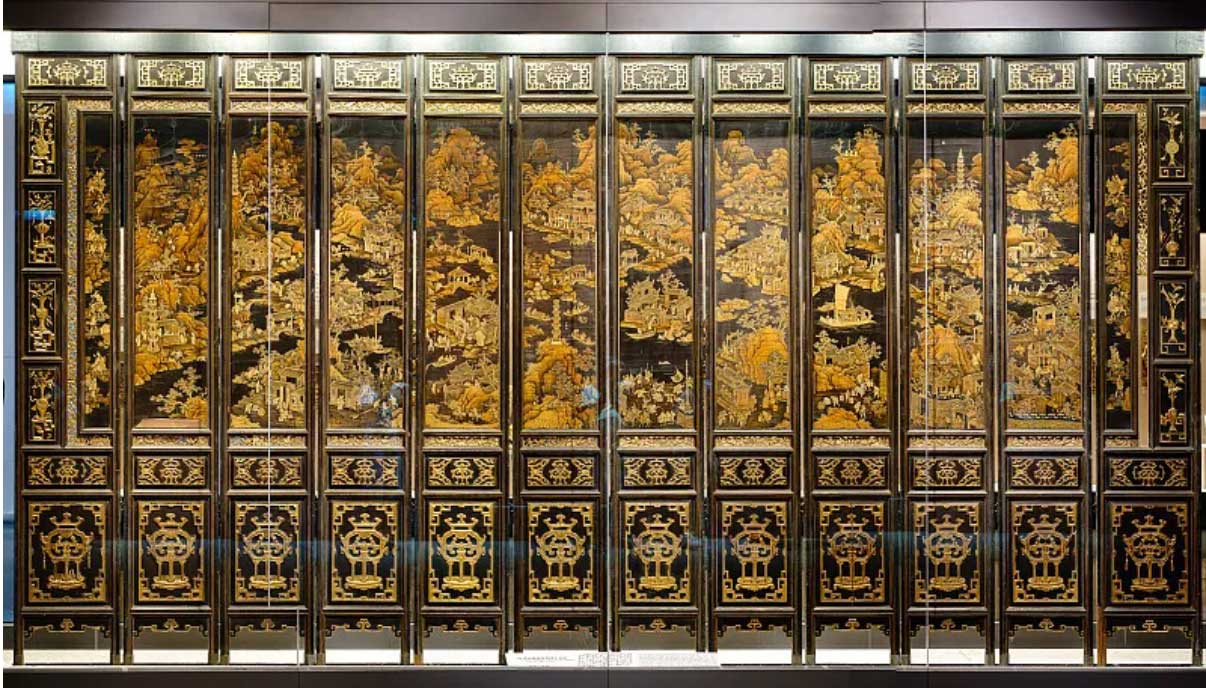 金箔漆画漆画屏风
