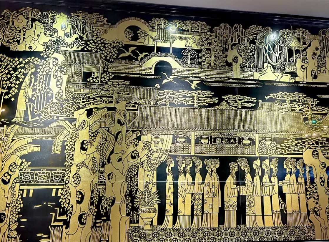 金箔漆画漆画屏风